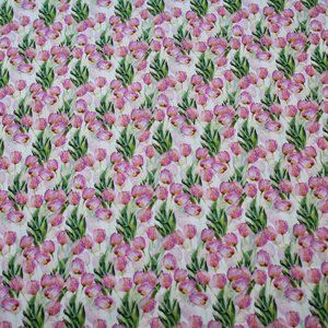 Pink Tulip Fabric - 1+ Yards